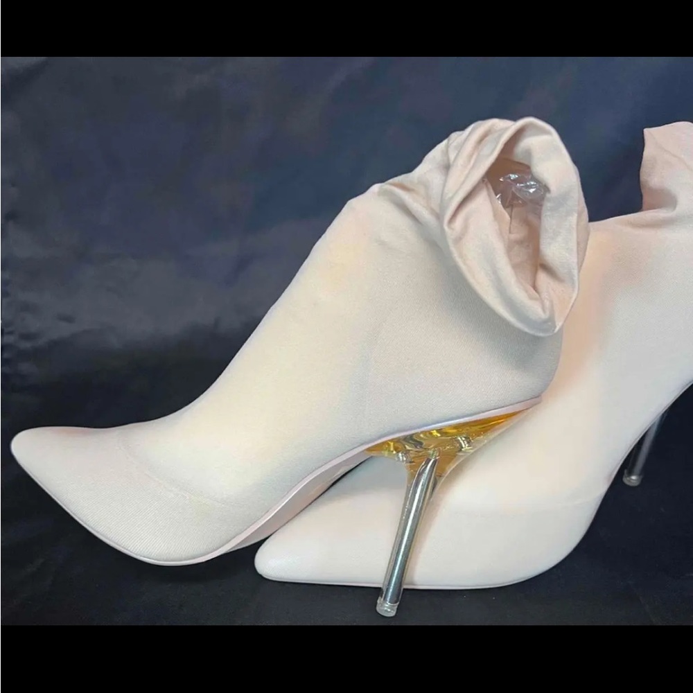 ✨Cream Nude Sock Heel Booties - Picture 7 of 14